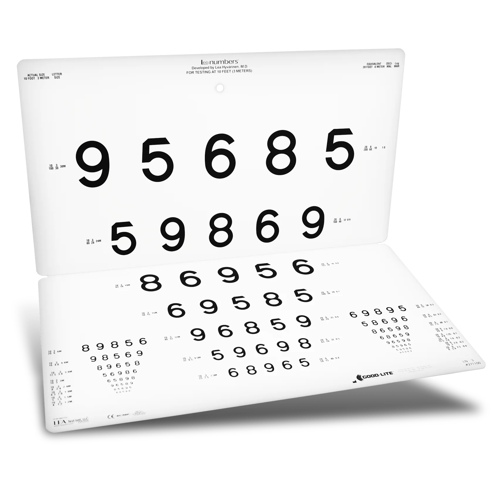 271300型LEA十三行遠(yuǎn)距離半透明數(shù)字視覺卡-LEA NUMBERS? 12-Line Translucent Distance Chart